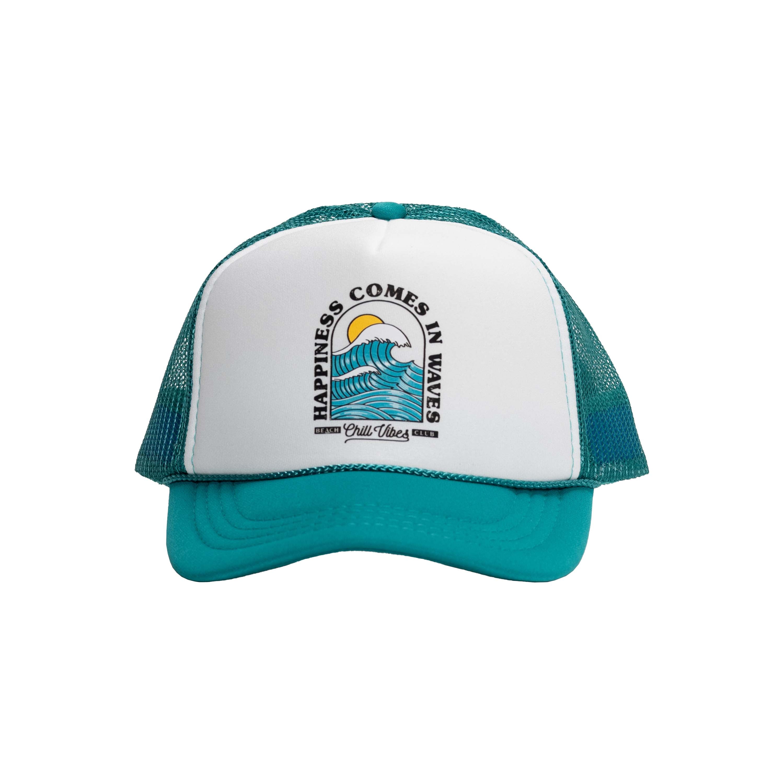Happiness Comes in Waves Kids Trucker Hats