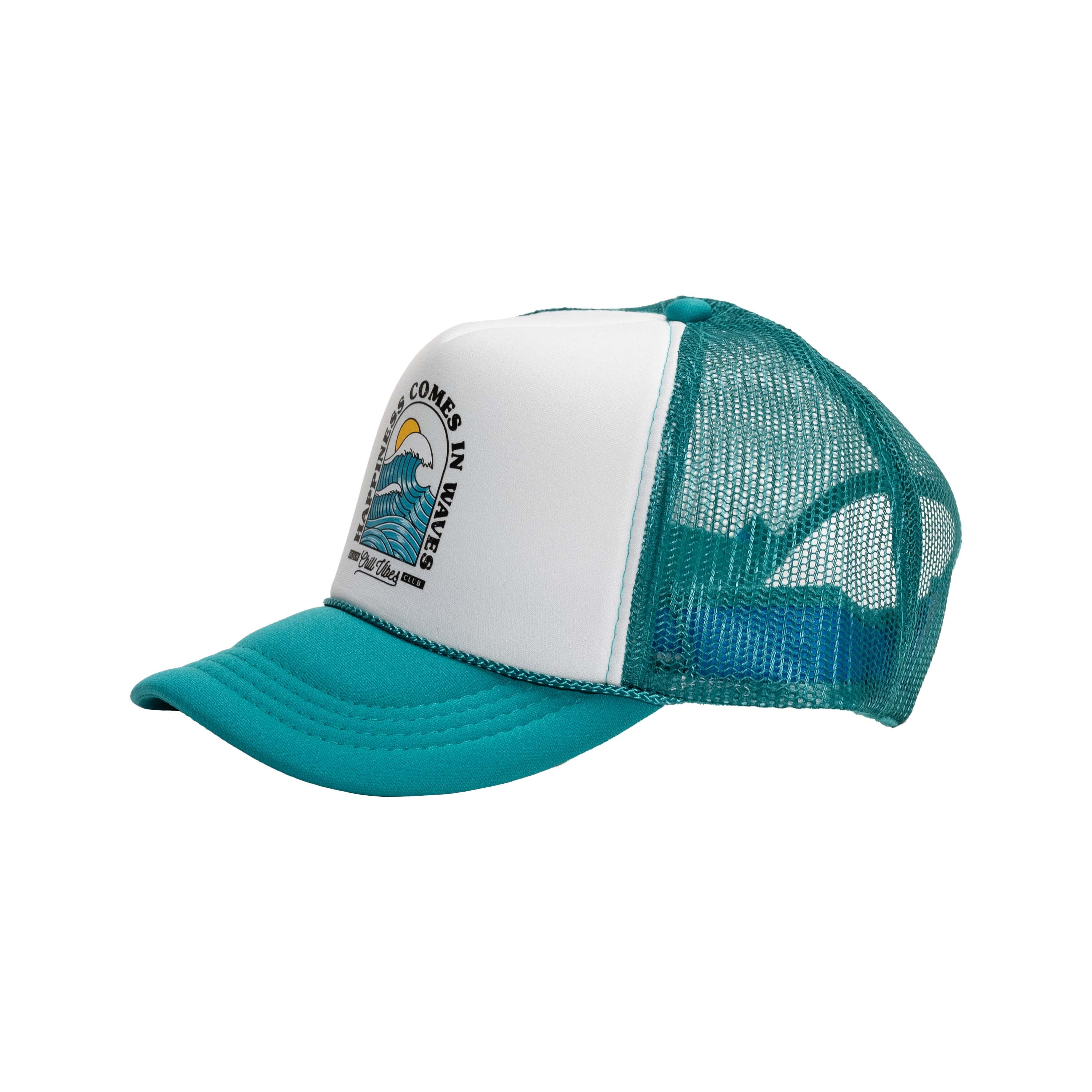 Happiness Comes in Waves Kids Trucker Hats