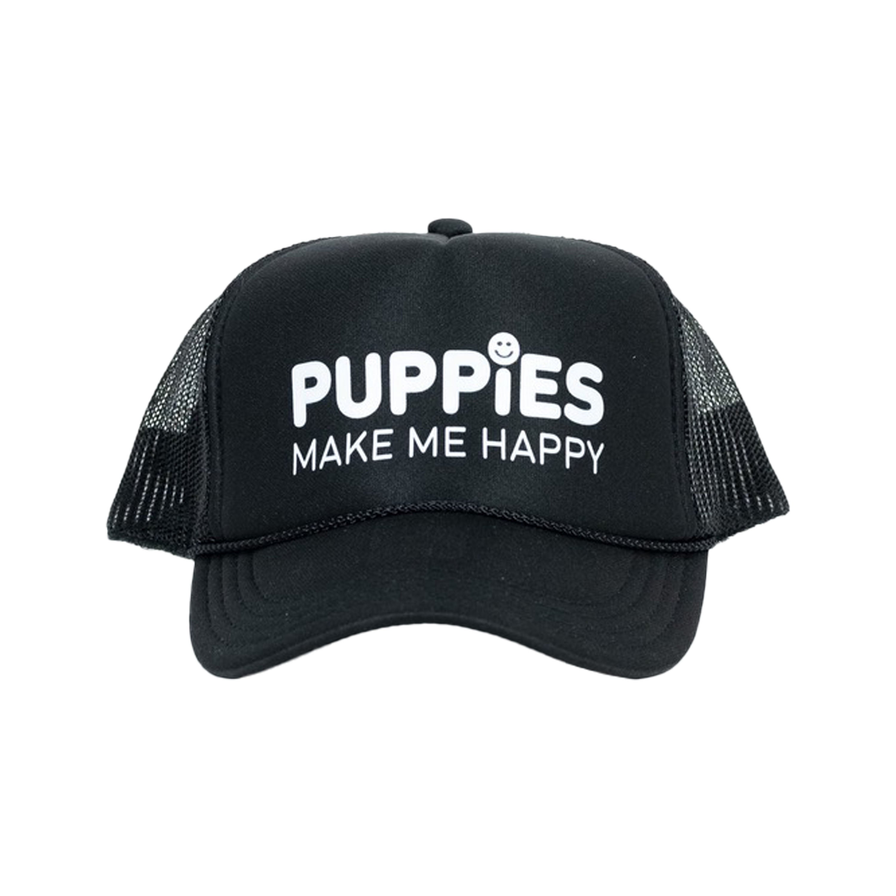 Puppies Make Me Happy Kids trucker hats