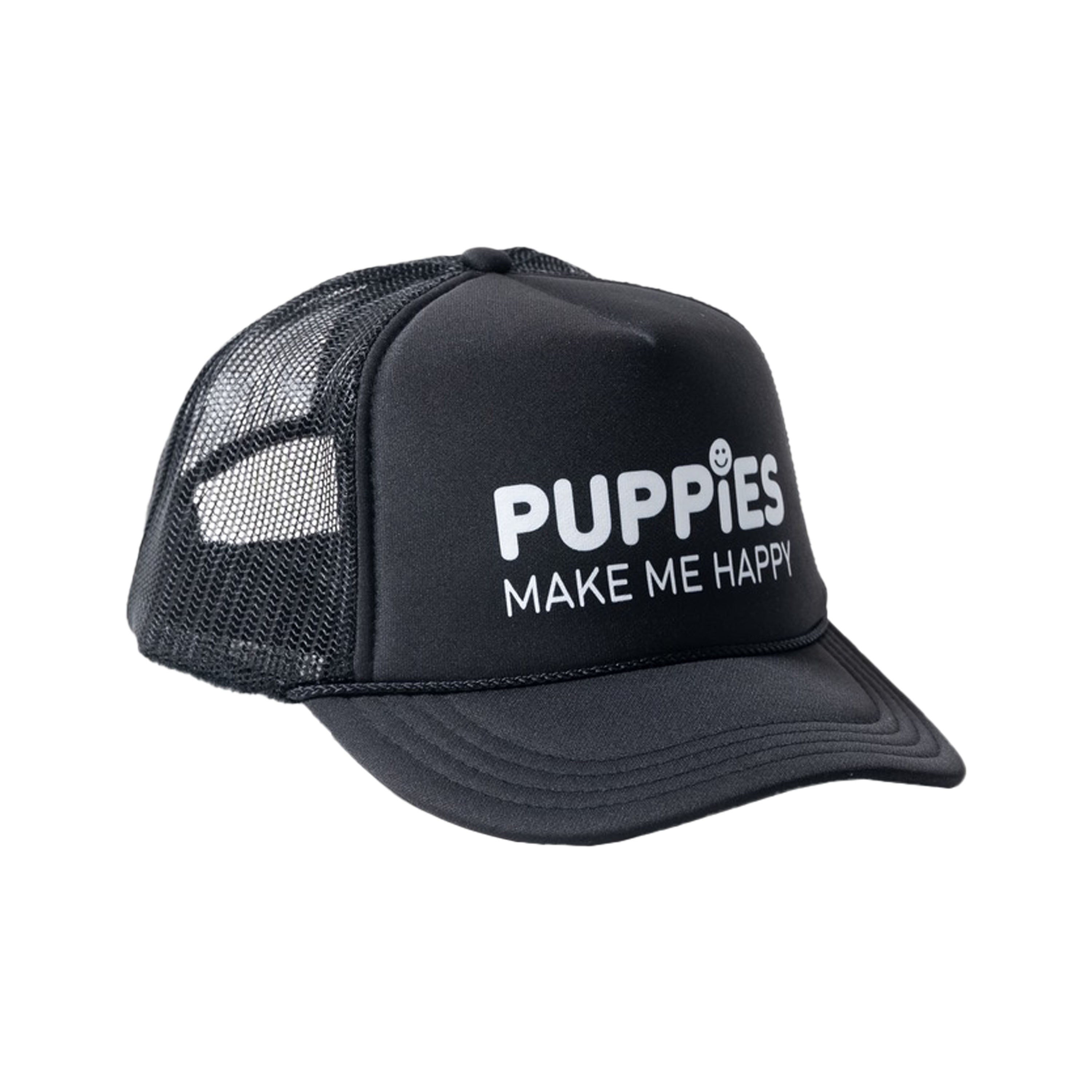 Puppies Make Me Happy Kids trucker hats
